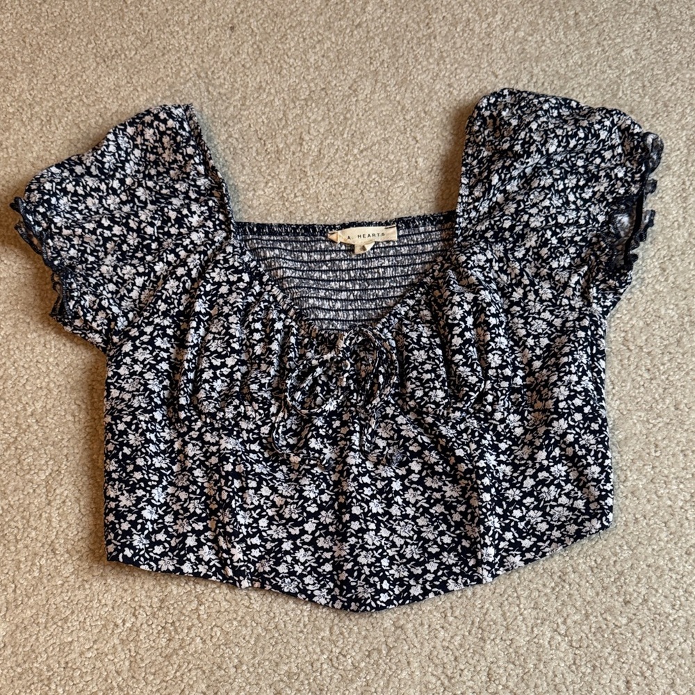 L.A. Hearts Navy and White top